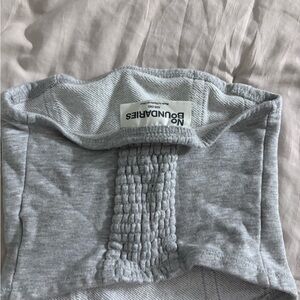 No Boundaries Light Gray Smocked Tube Top